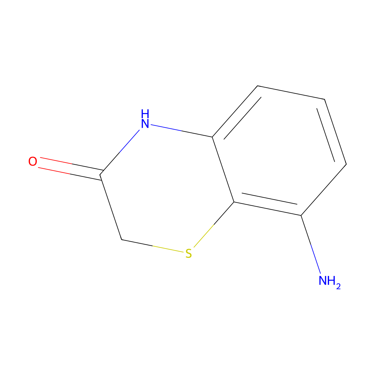 8-Amino-2H-benzo[b][1,4]thiazin-3(4H)-one molecular structure, CAS 21762-31-2