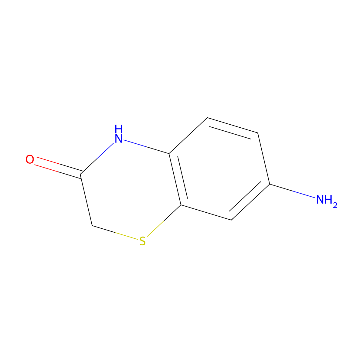 7-Amino-2H-1,4-benzothiazin-3(4H)-one molecular structure, CAS 21762-79-8
