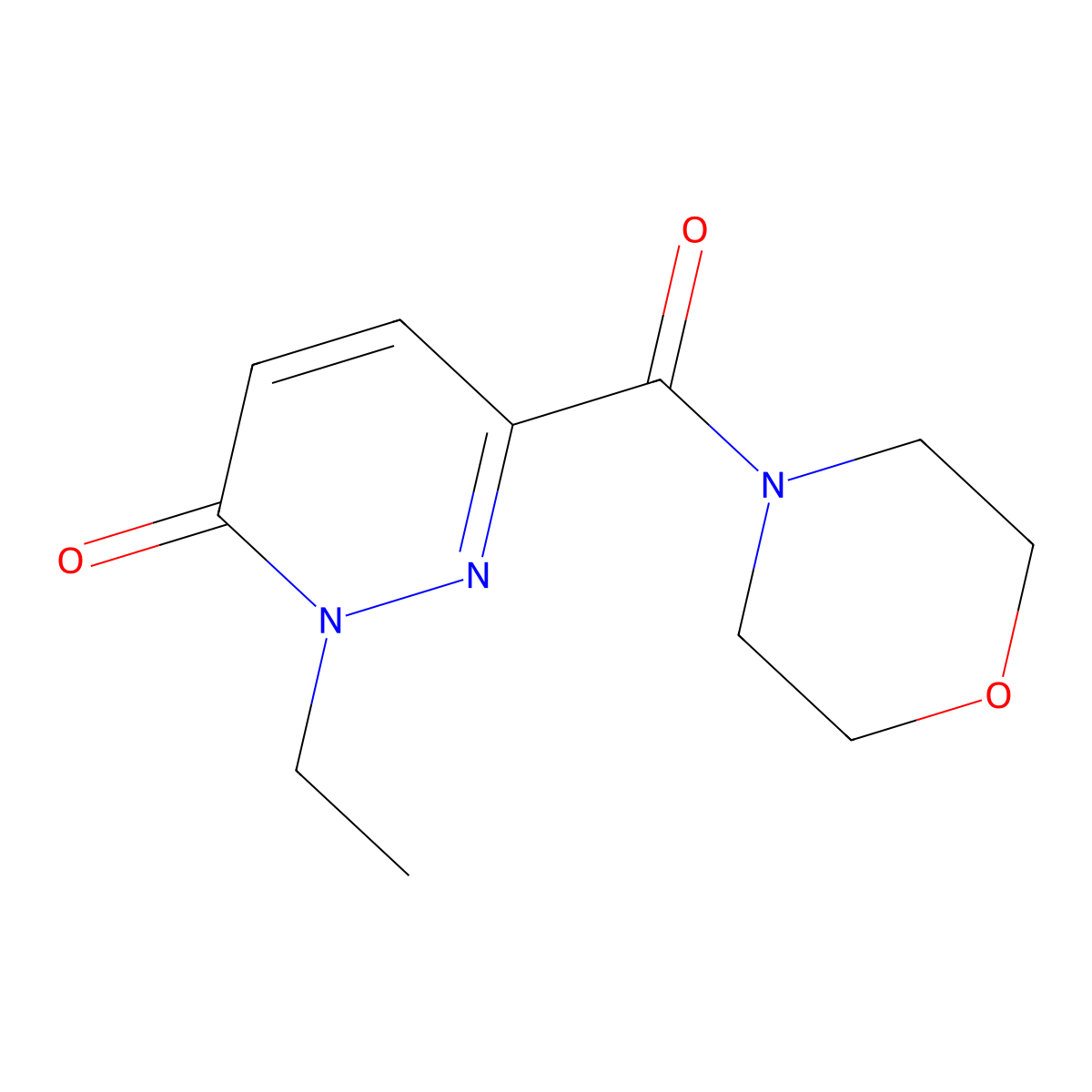 2-ethyl-6-(morpholine-4-carbonyl)pyridazin-3(2H)-one molecular structure, CAS 2176201-03-7