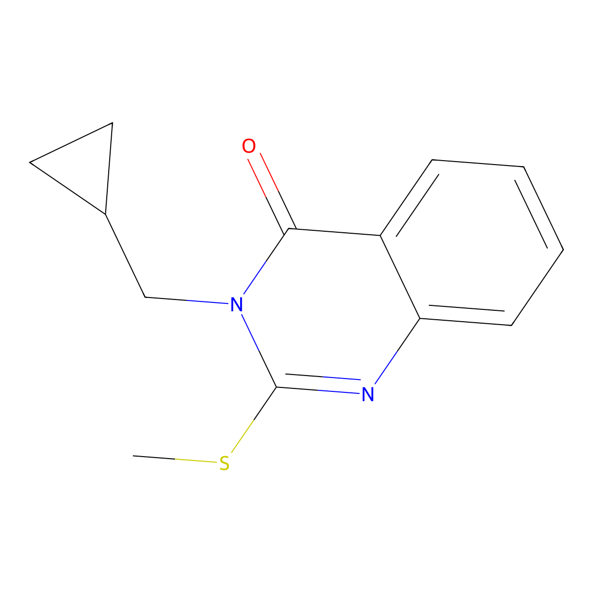 3-(cyclopropylmethyl)-2-(methylthio)quinazolin-4(3H)-one molecular structure, CAS 2176201-12-8