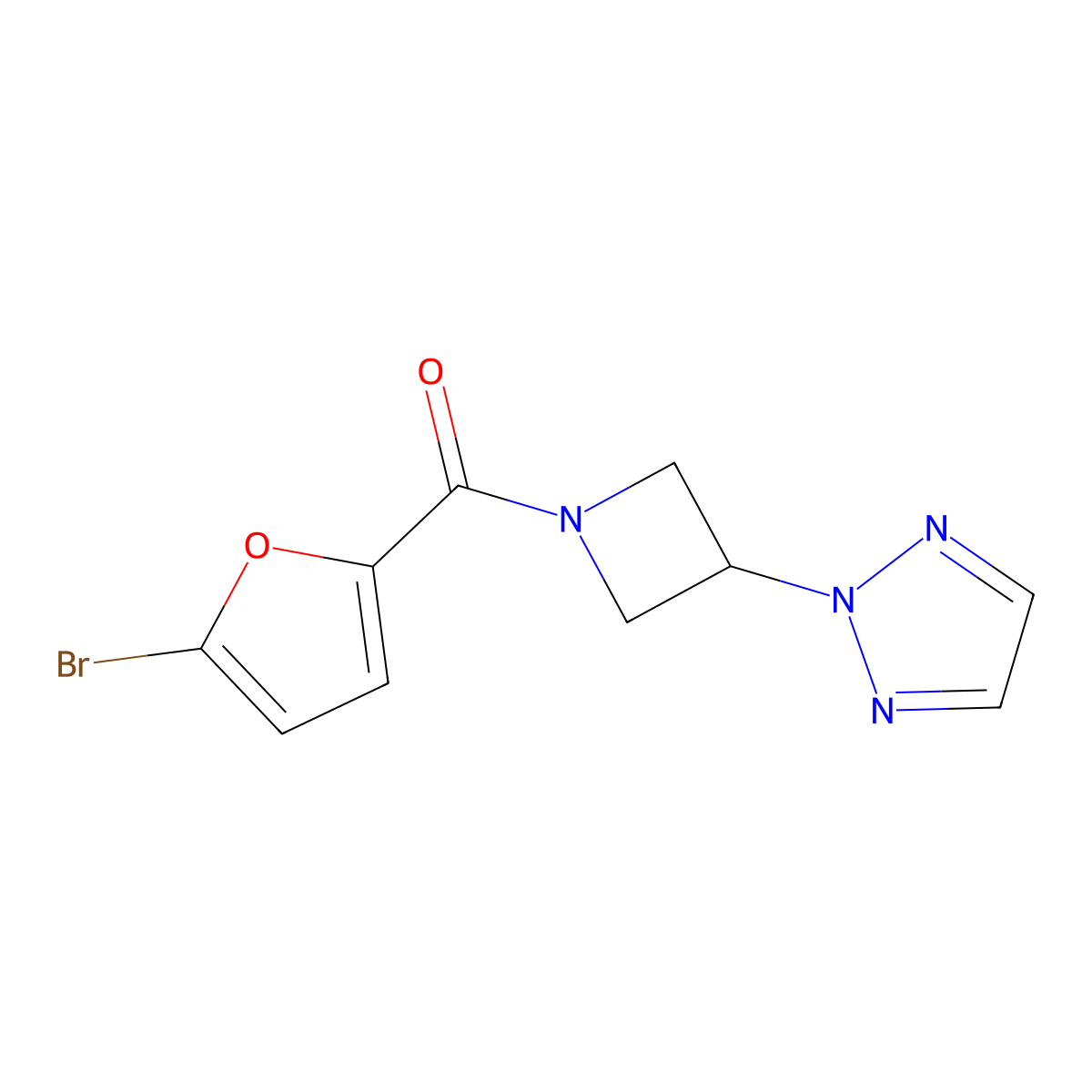 (3-(2H-1,2,3-triazol-2-yl)azetidin-1-yl)(5-bromofuran-2-yl)methanone molecular structure, CAS 2176201-18-4