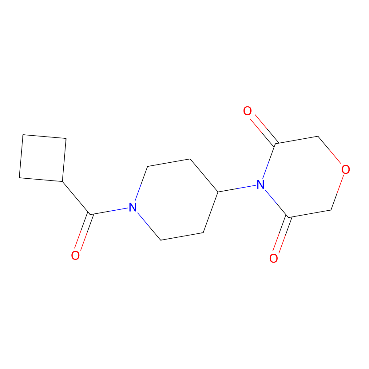 4-(1-Cyclobutanecarbonylpiperidin-4-yl)morpholine-3,5-dione molecular structure, CAS 2176201-27-5