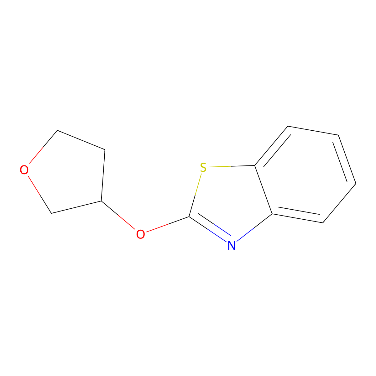 2-(Oxolan-3-yloxy)-1,3-benzothiazole molecular structure, CAS 2176201-39-9