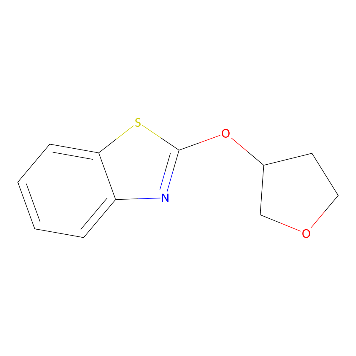 2-(Oxolan-3-yloxy)-1,3-benzothiazole molecular structure, CAS 2176201-39-9