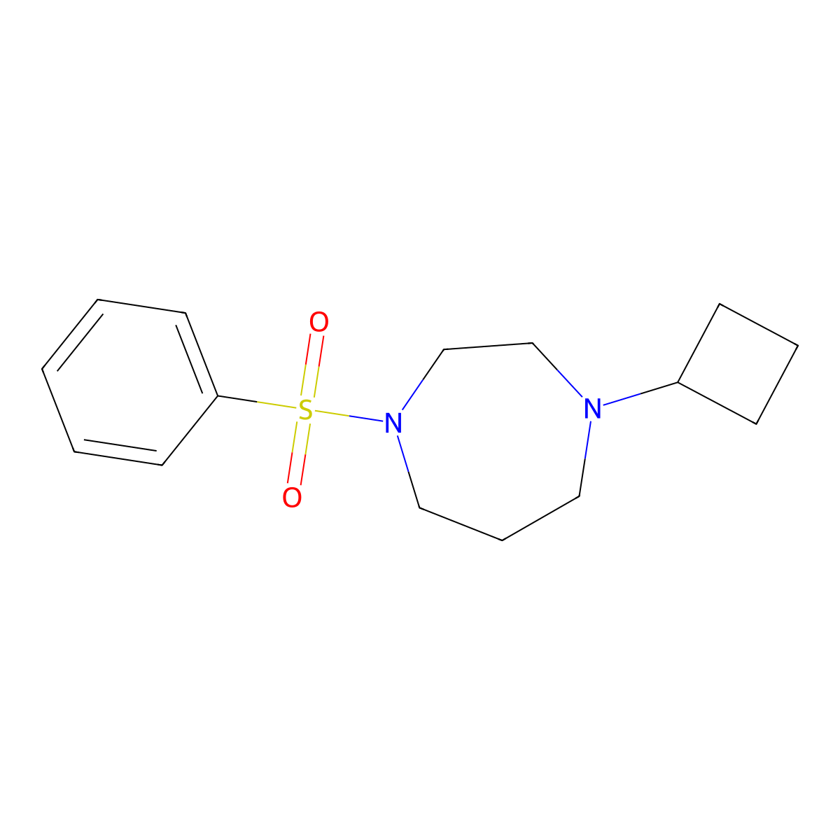 1-(Benzenesulfonyl)-4-cyclobutyl-1,4-diazepane molecular structure, CAS 2176201-40-2