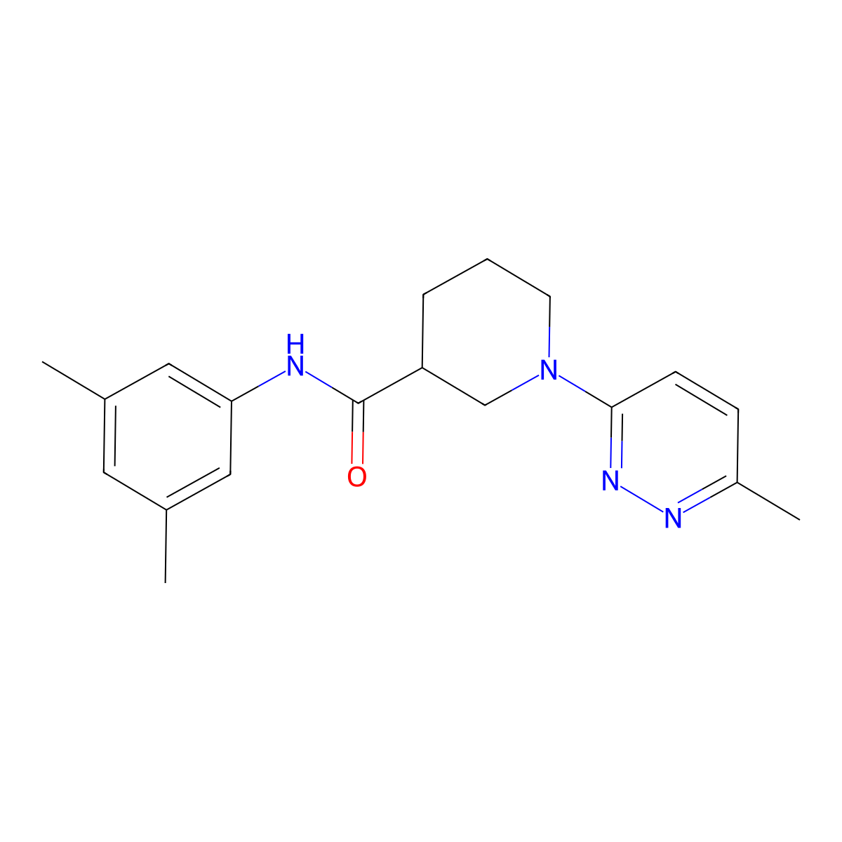 N-(3,5-dimethylphenyl)-1-(6-methylpyridazin-3-yl)piperidine-3-carboxamide molecular structure, CAS 2176201-47-9