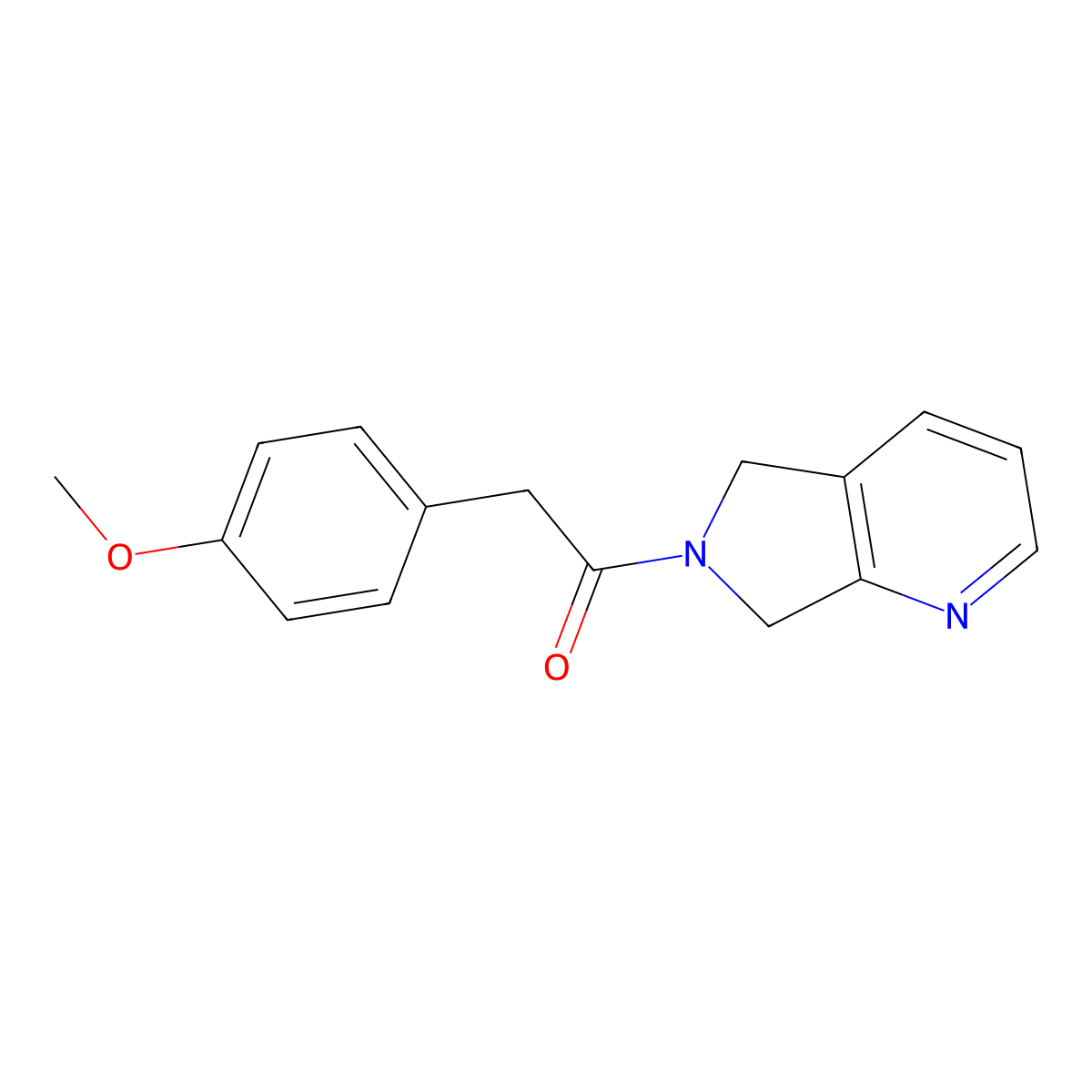 2-(4-methoxyphenyl)-1-(5H-pyrrolo[3,4-b]pyridin-6(7H)-yl)ethanone molecular structure, CAS 2176201-50-4