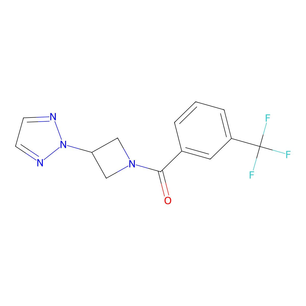 2-{1-[3-(trifluoromethyl)benzoyl]azetidin-3-yl}-2H-1,2,3-triazole molecular structure, CAS 2176201-52-6