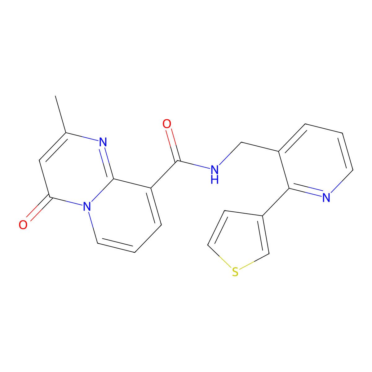 2-methyl-4-oxo-N-{[2-(thiophen-3-yl)pyridin-3-yl]methyl}-4H-pyrido[1,2-a]pyrimidine-9-carboxamide molecular structure, CAS 2176201-53-7