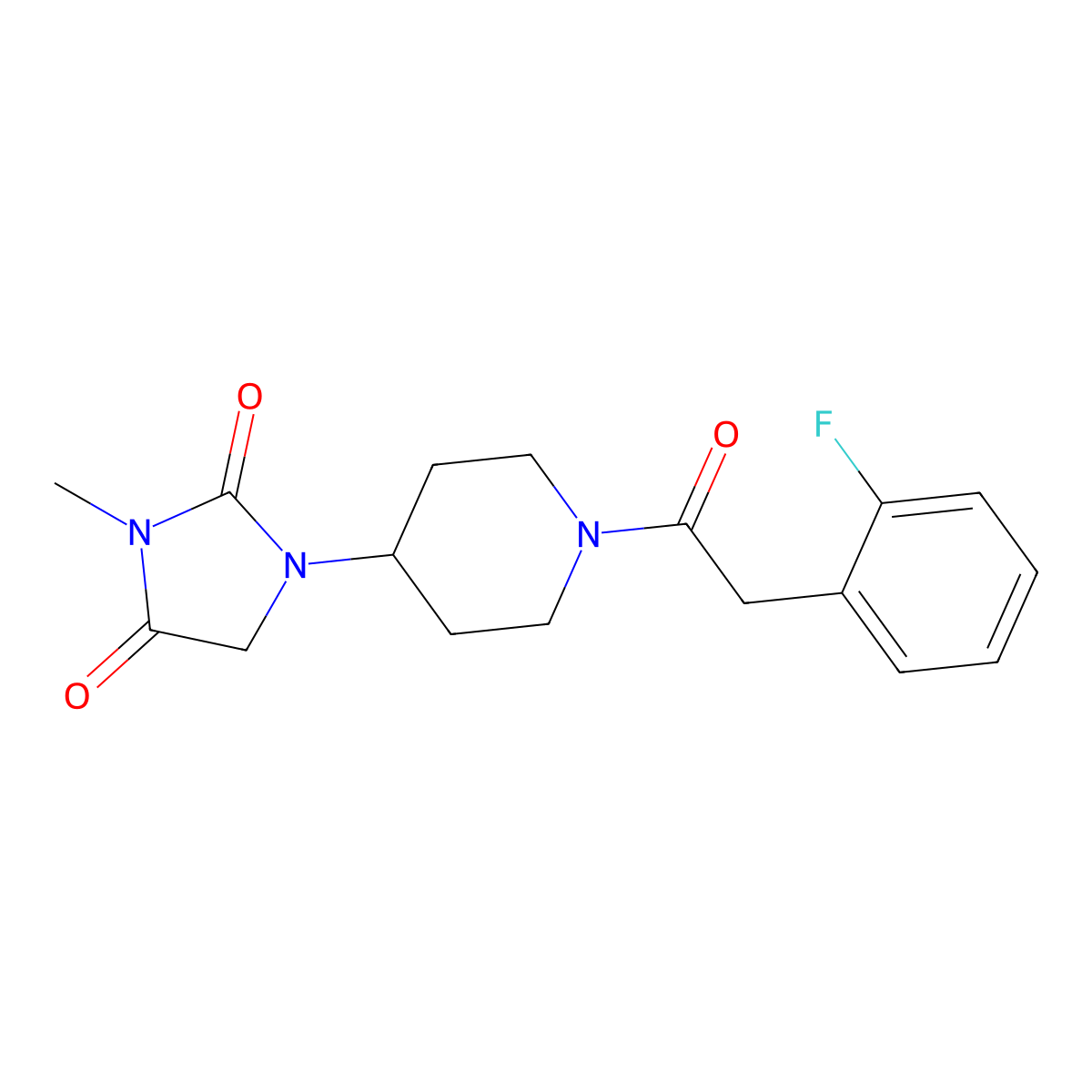 1-(1-(2-(2-Fluorophenyl)acetyl)piperidin-4-yl)-3-methylimidazolidine-2,4-dione molecular structure, CAS 2176201-62-8