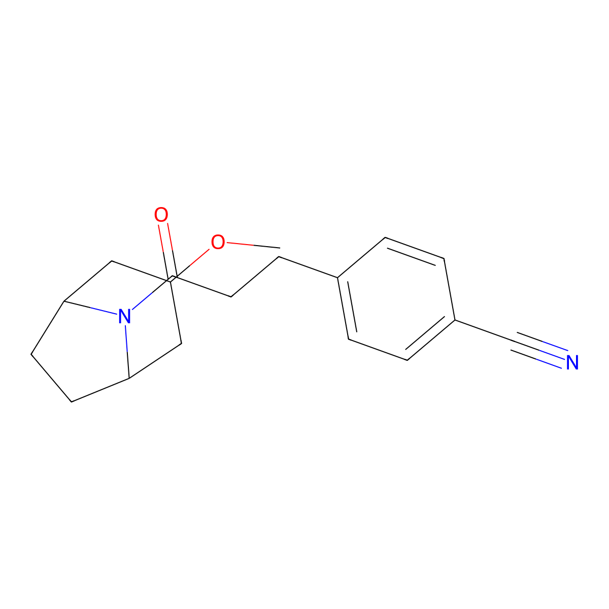 4-(3-{3-Methoxy-8-azabicyclo[3.2.1]octan-8-yl}-3-oxopropyl)benzonitrile molecular structure, CAS 2176201-63-9