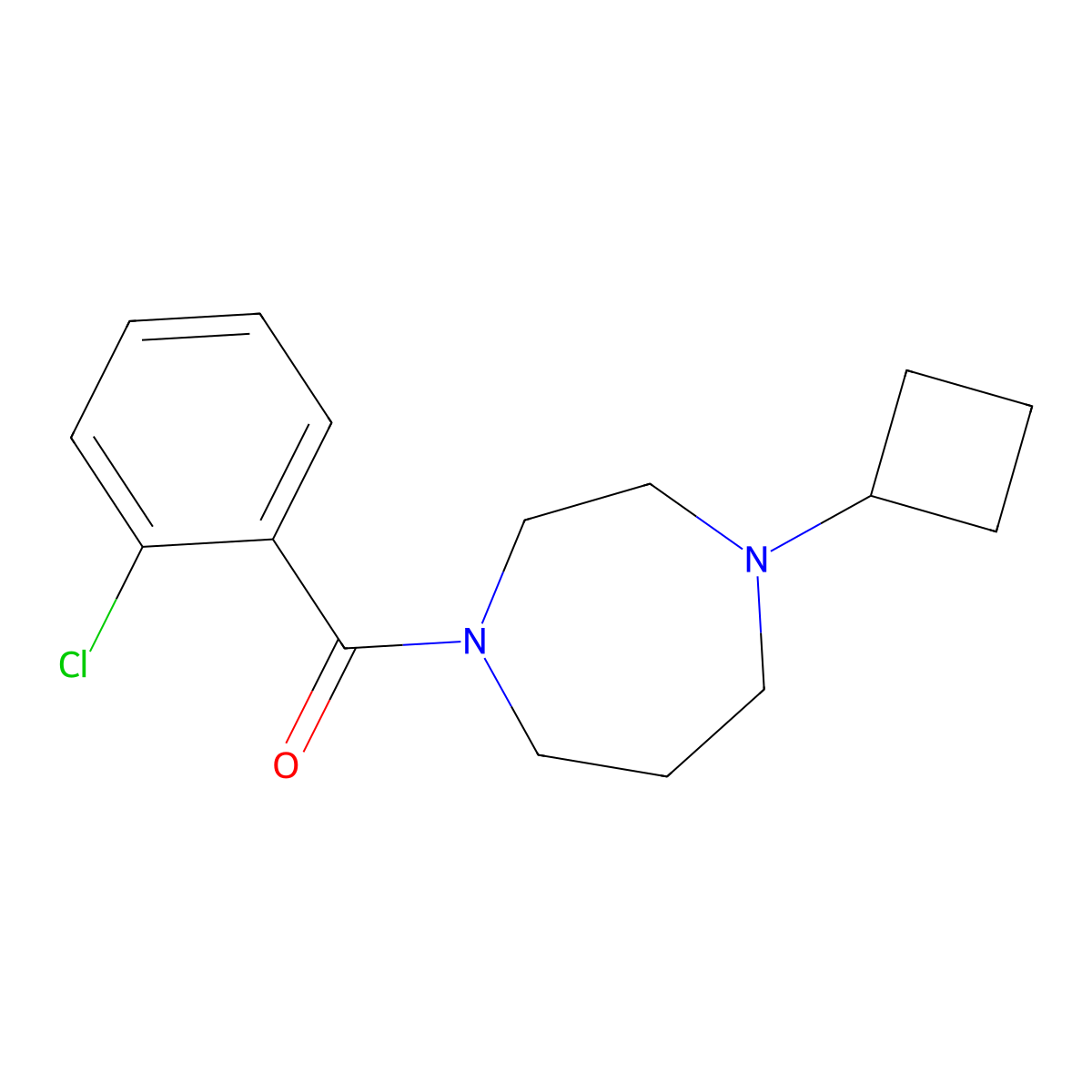 (2-Chlorophenyl)(4-cyclobutyl-1,4-diazepan-1-yl)methanone molecular structure, CAS 2176201-64-0