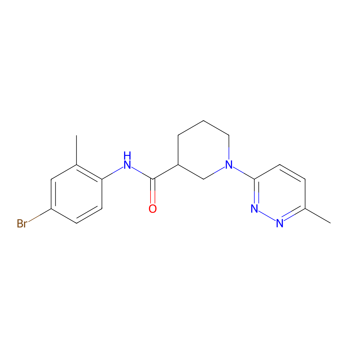 N-(4-bromo-2-methylphenyl)-1-(6-methylpyridazin-3-yl)piperidine-3-carboxamide molecular structure, CAS 2176201-71-9