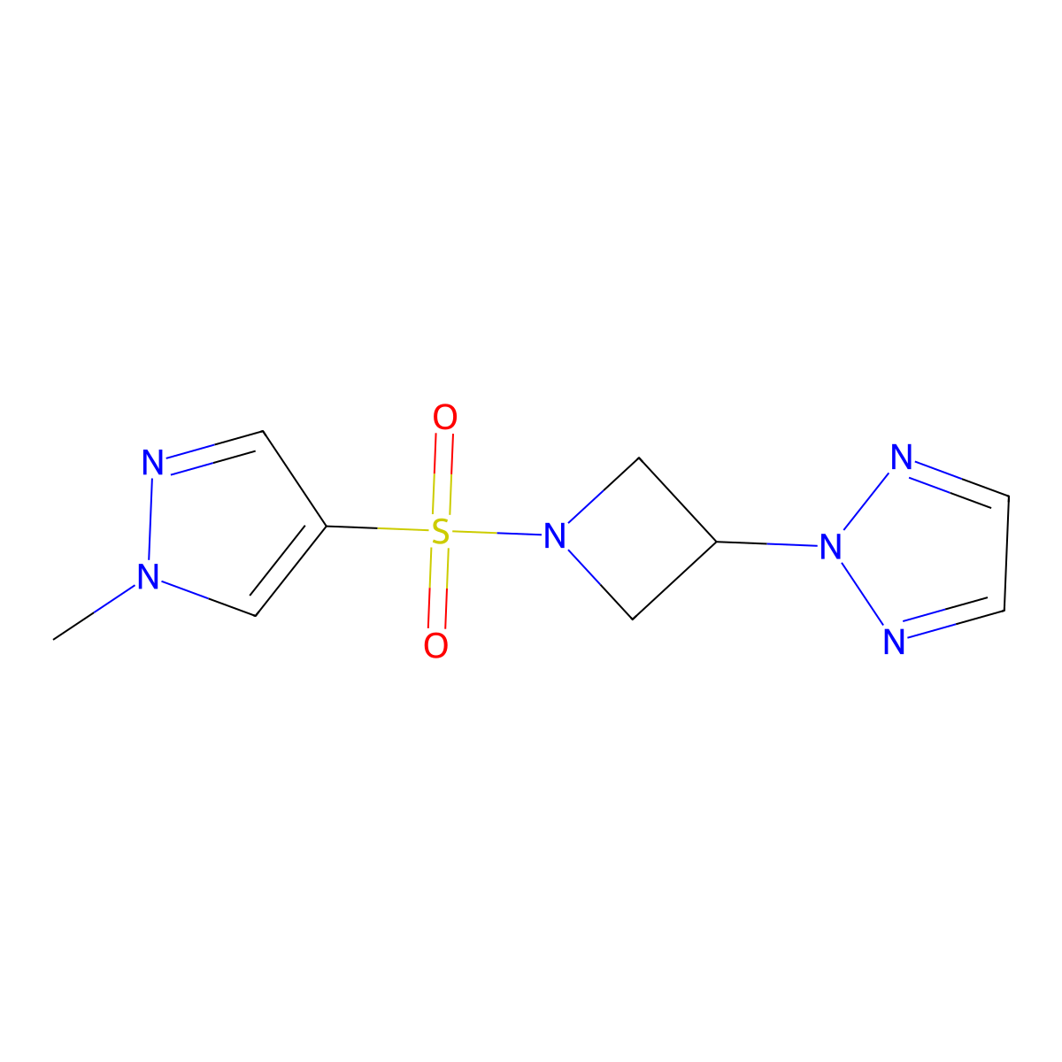 2-{1-[(1-methyl-1H-pyrazol-4-yl)sulfonyl]azetidin-3-yl}-2H-1,2,3-triazole molecular structure, CAS 2176201-76-4