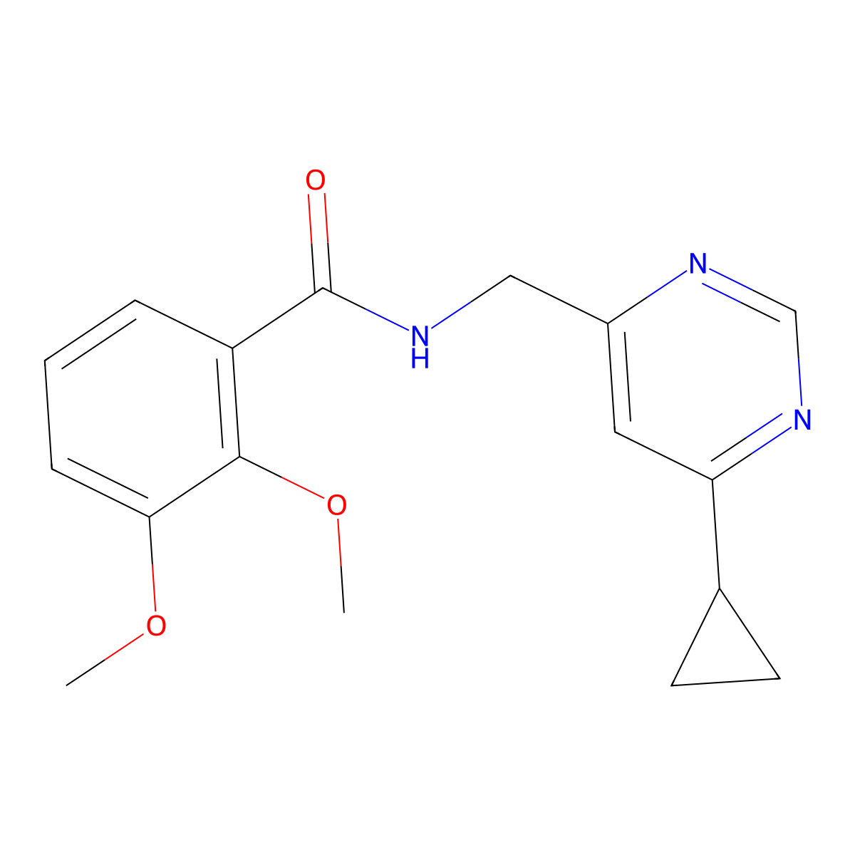 N-[(6-cyclopropylpyrimidin-4-yl)methyl]-2,3-dimethoxybenzamide molecular structure, CAS 2176201-77-5