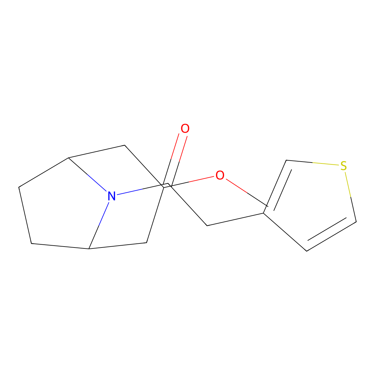 1-{3-Methoxy-8-azabicyclo[3.2.1]octan-8-yl}-2-(thiophen-3-yl)ethan-1-one molecular structure, CAS 2176201-80-0