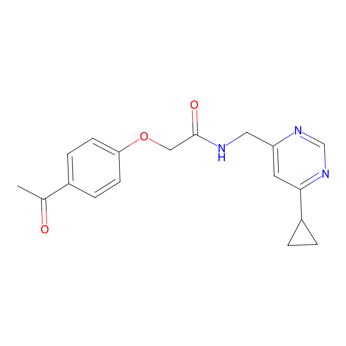 2-(4-acetylphenoxy)-N-[(6-cyclopropylpyrimidin-4-yl)methyl]acetamide molecular structure, CAS 2176201-87-7