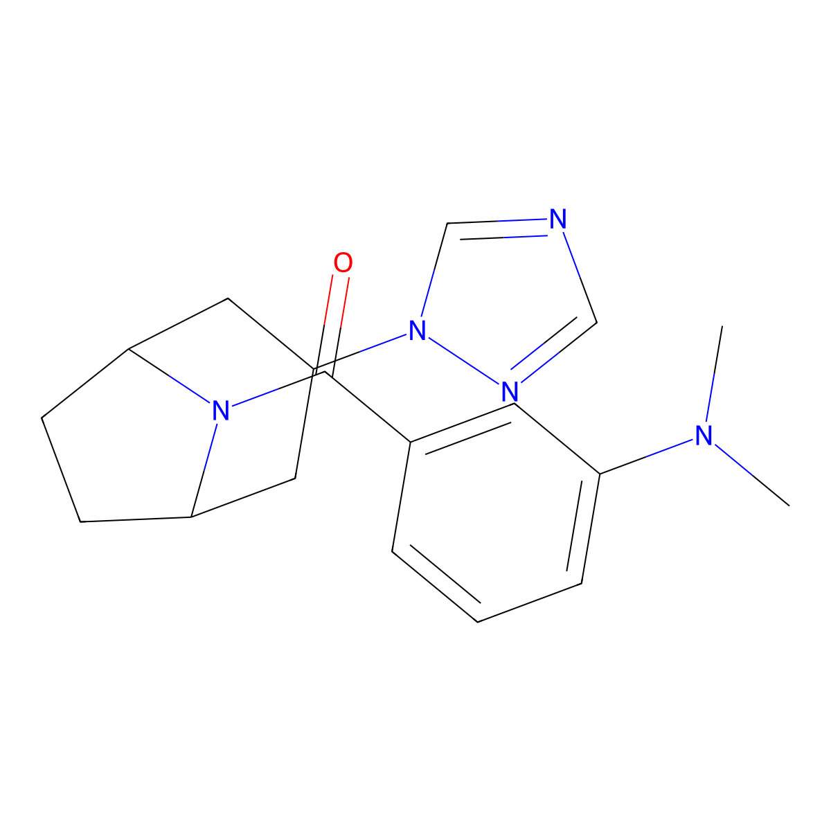 N,N-dimethyl-3-[3-(1H-1,2,4-triazol-1-yl)-8-azabicyclo[3.2.1]octane-8-carbonyl]aniline molecular structure, CAS 2176201-88-8