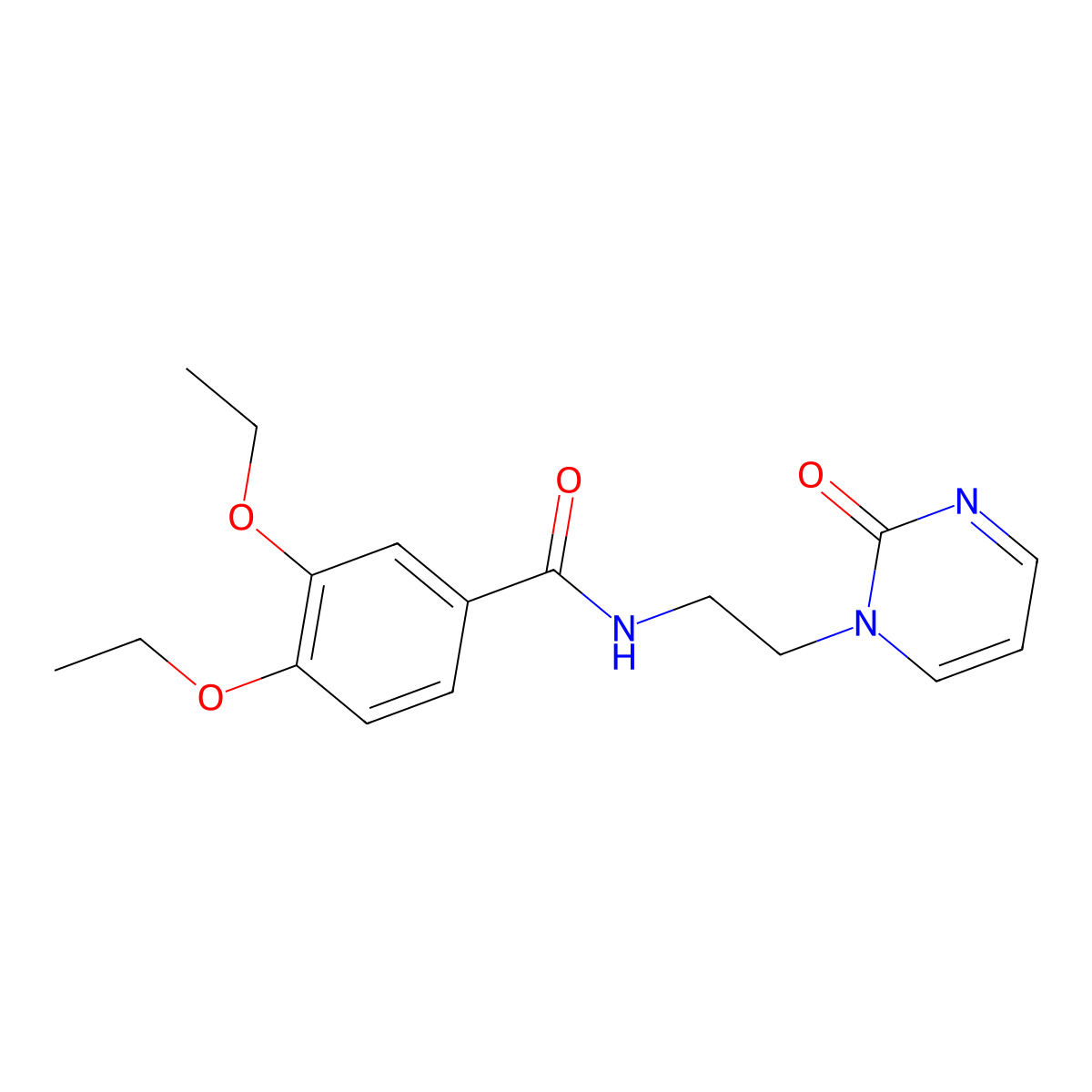 3,4-diethoxy-N-(2-(2-oxopyrimidin-1(2H)-yl)ethyl)benzamide molecular structure, CAS 2176201-91-3