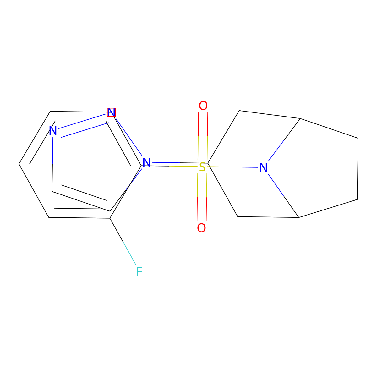 8-(2-fluorobenzenesulfonyl)-3-(1H-1,2,3-triazol-1-yl)-8-azabicyclo[3.2.1]octane molecular structure, CAS 2176201-93-5