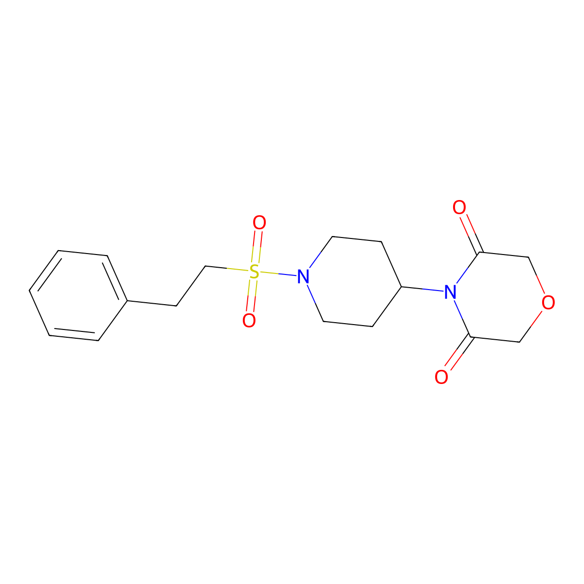 4-[1-(2-Phenylethanesulfonyl)piperidin-4-yl]morpholine-3,5-dione molecular structure, CAS 2176201-96-8