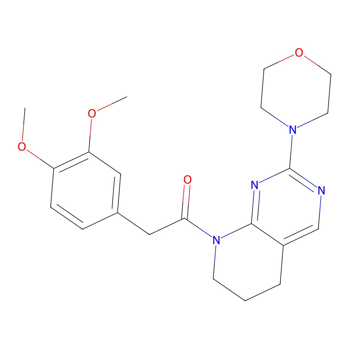 2-(3,4-dimethoxyphenyl)-1-(2-morpholino-6,7-dihydropyrido[2,3-d]pyrimidin-8(5H)-yl)ethan-1-one molecular structure, CAS 2176201-97-9