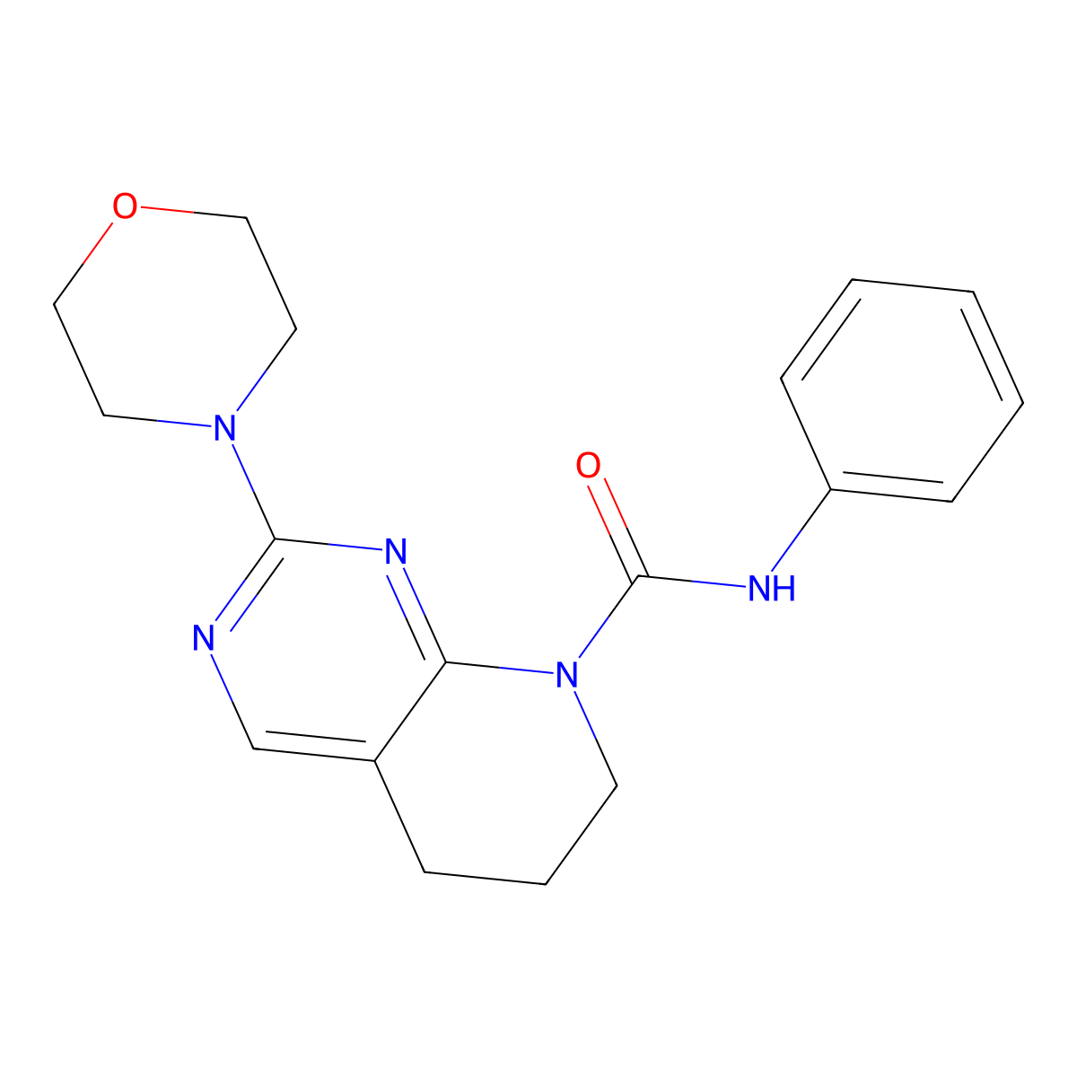 2-(morpholin-4-yl)-N-phenyl-5H,6H,7H,8H-pyrido[2,3-d]pyrimidine-8-carboxamide molecular structure, CAS 2176202-01-8