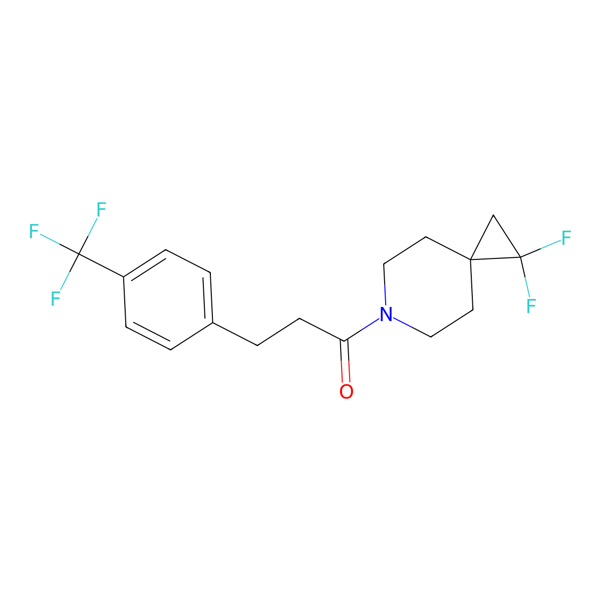 1-{1,1-Difluoro-6-azaspiro[2.5]octan-6-yl}-3-[4-(trifluoromethyl)phenyl]propan-1-one molecular structure, CAS 2176202-02-9