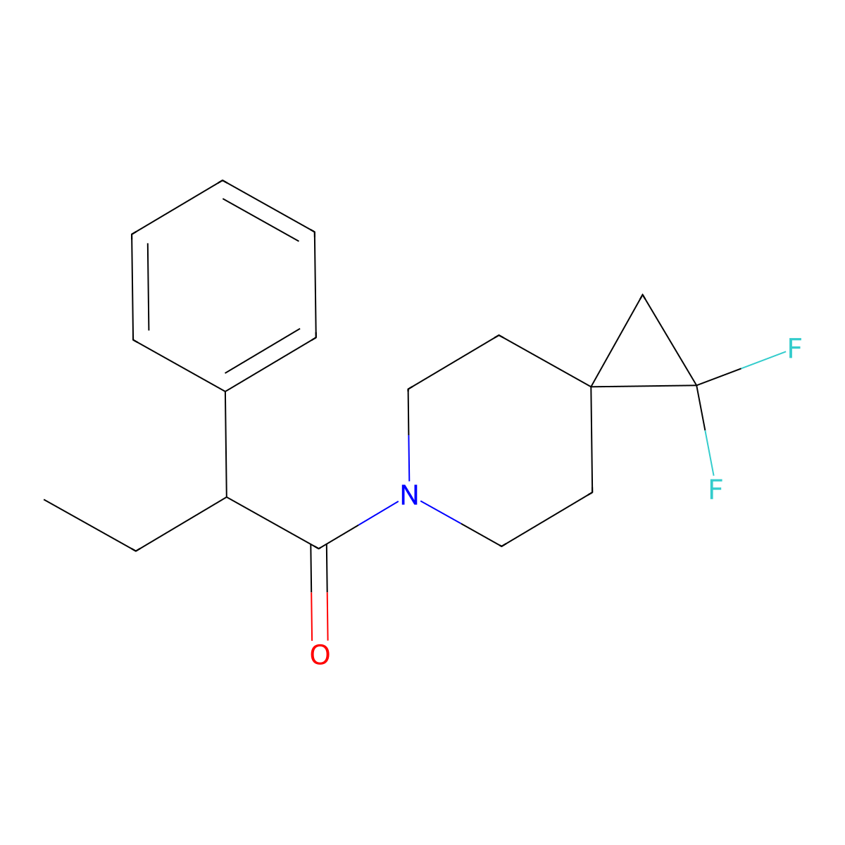 1-{1,1-Difluoro-6-azaspiro[2.5]octan-6-yl}-2-phenylbutan-1-one molecular structure, CAS 2176202-08-5