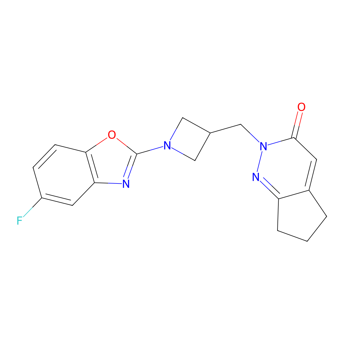 2-{[1-(5-fluoro-1,3-benzoxazol-2-yl)azetidin-3-yl]methyl}-2H,3H,5H,6H,7H-cyclopenta[c]pyridazin-3-one molecular structure, CAS 2176202-28-9
