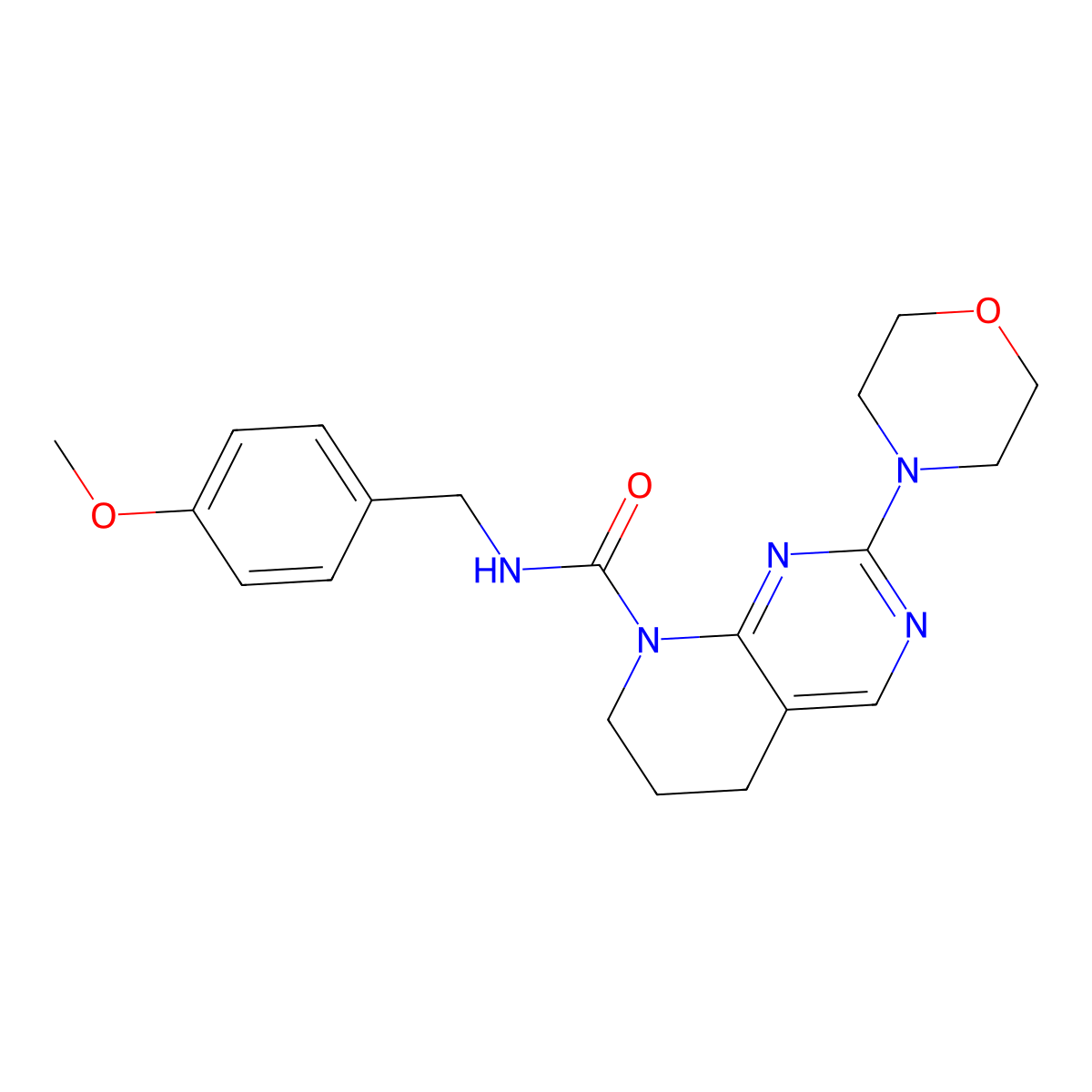 N-[(4-methoxyphenyl)methyl]-2-(morpholin-4-yl)-5H,6H,7H,8H-pyrido[2,3-d]pyrimidine-8-carboxamide molecular structure, CAS 2176269-67-1