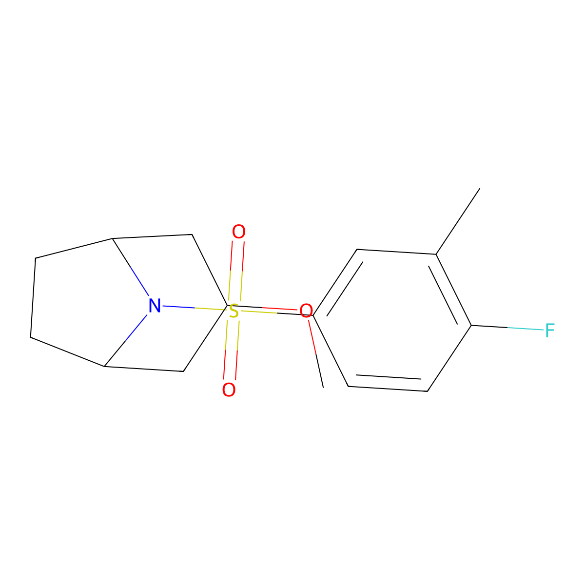 (1R,5S)-8-((4-fluoro-3-methylphenyl)sulfonyl)-3-methoxy-8-azabicyclo[3.2.1]octane molecular structure, CAS 2176269-78-4