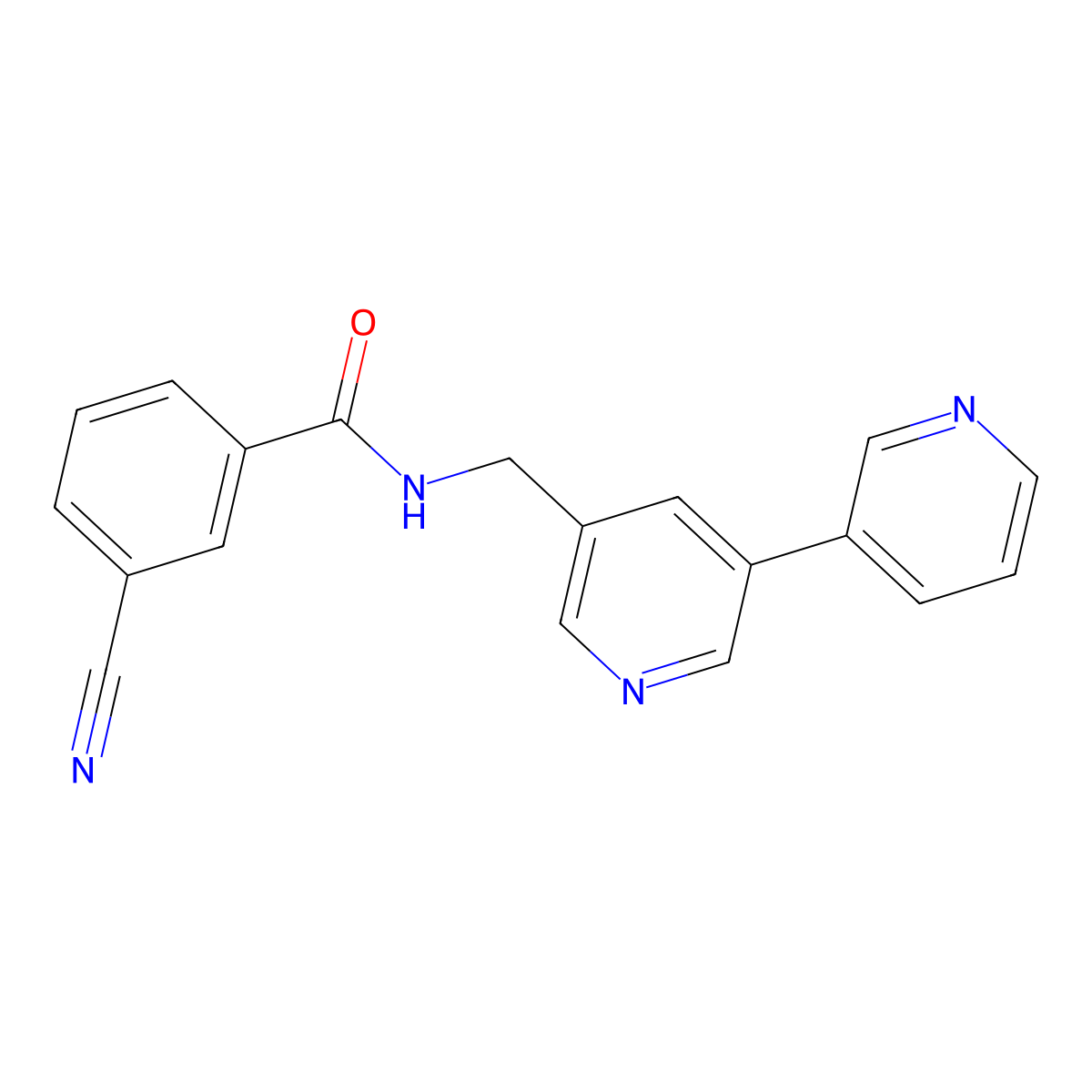 N-([3,3'-bipyridin]-5-ylmethyl)-3-cyanobenzamide molecular structure, CAS 2176270-10-1