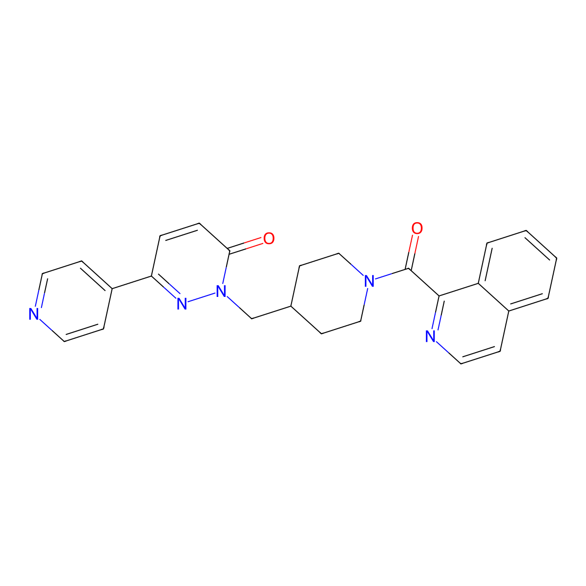 2-{[1-(Isoquinoline-1-carbonyl)piperidin-4-yl]methyl}-6-(pyridin-4-yl)-2,3-dihydropyridazin-3-one molecular structure, CAS 2176270-21-4