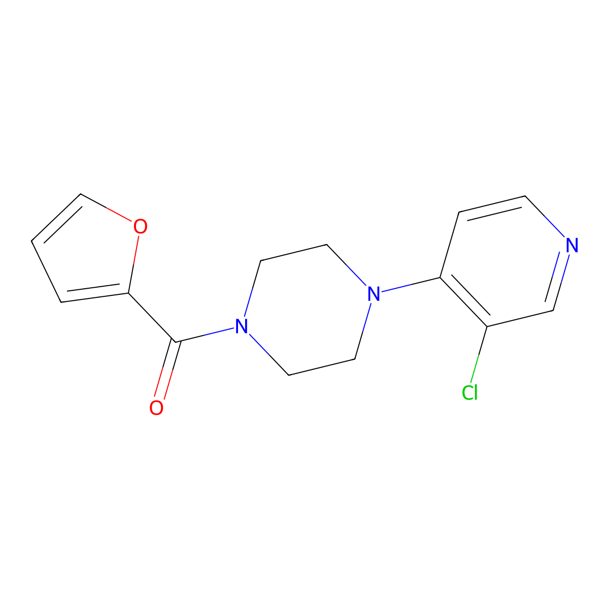 1-(3-Chloropyridin-4-yl)-4-(furan-2-carbonyl)piperazine molecular structure, CAS 2176270-25-8