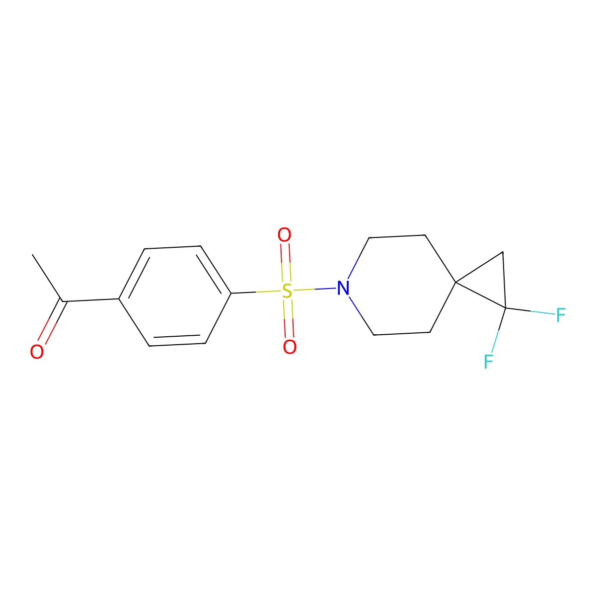 1-(4-((1,1-Difluoro-6-azaspiro[2.5]octan-6-yl)sulfonyl)phenyl)ethan-1-one molecular structure, CAS 2176270-26-9