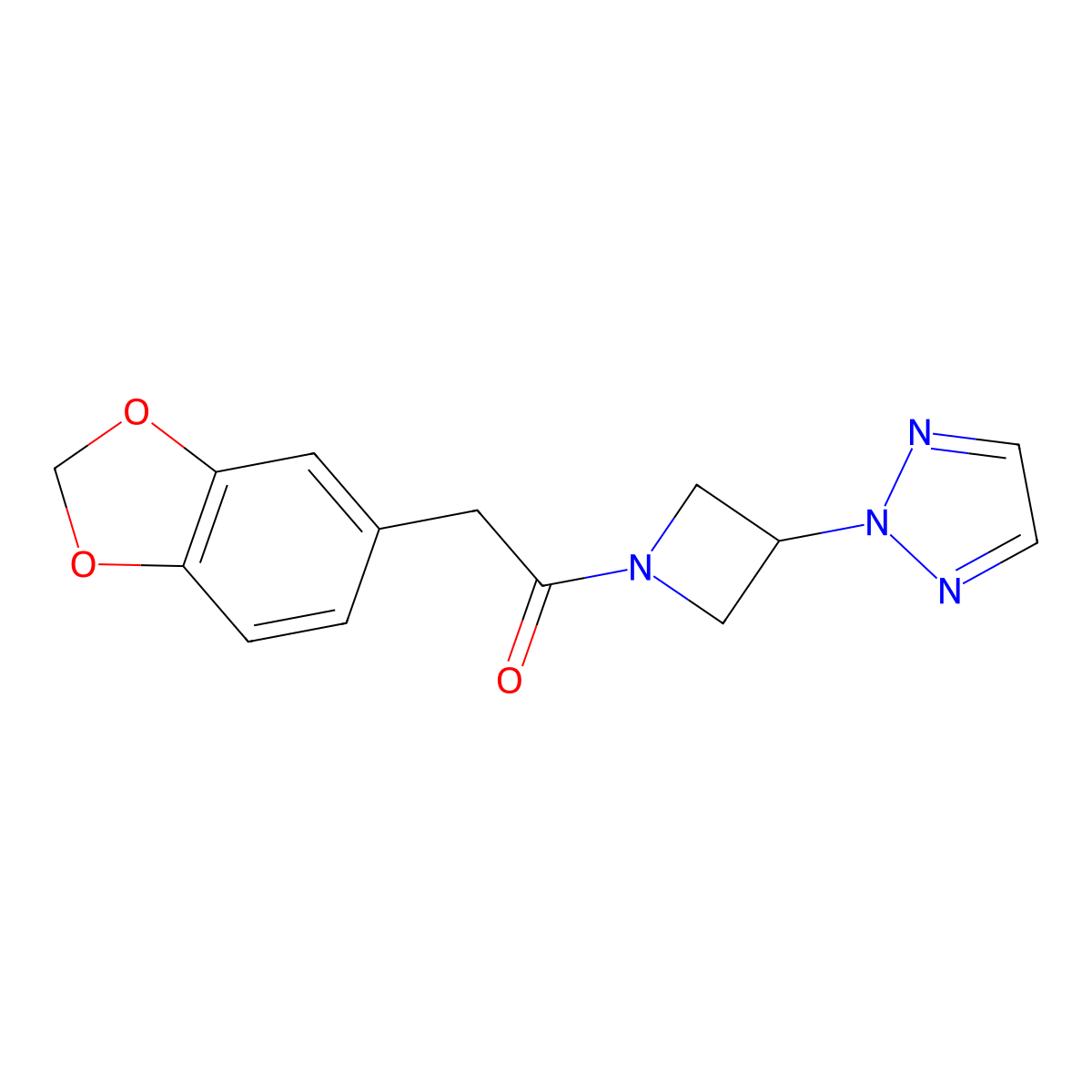 1-(3-(2H-1,2,3-triazol-2-yl)azetidin-1-yl)-2-(benzo[d][1,3]dioxol-5-yl)ethan-1-one molecular structure, CAS 2176270-36-1