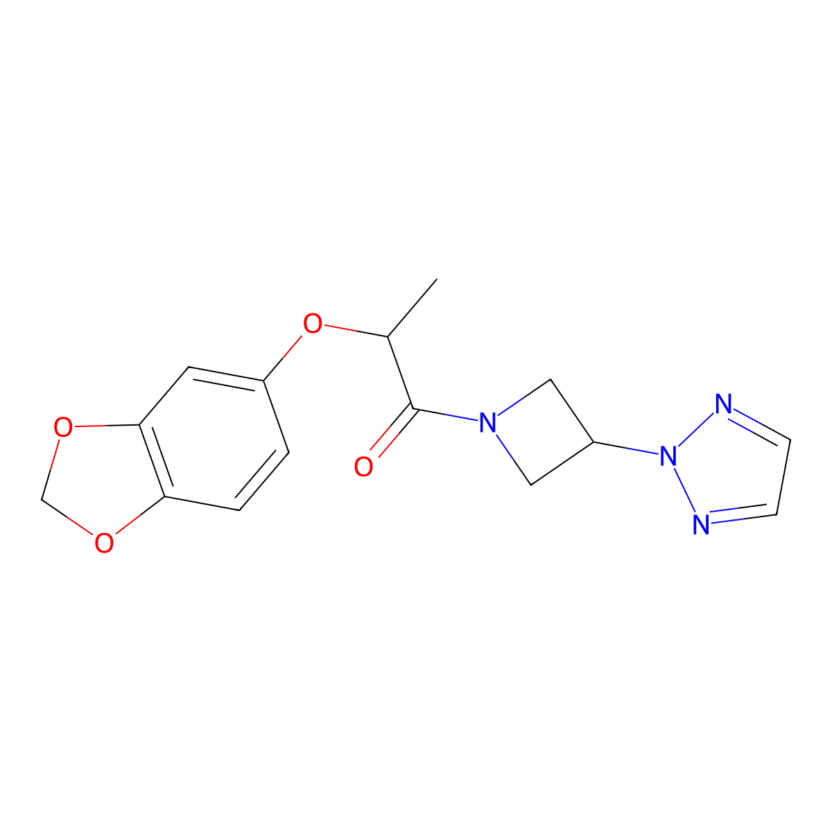 2-(2H-1,3-benzodioxol-5-yloxy)-1-[3-(2H-1,2,3-triazol-2-yl)azetidin-1-yl]propan-1-one molecular structure, CAS 2176270-55-4