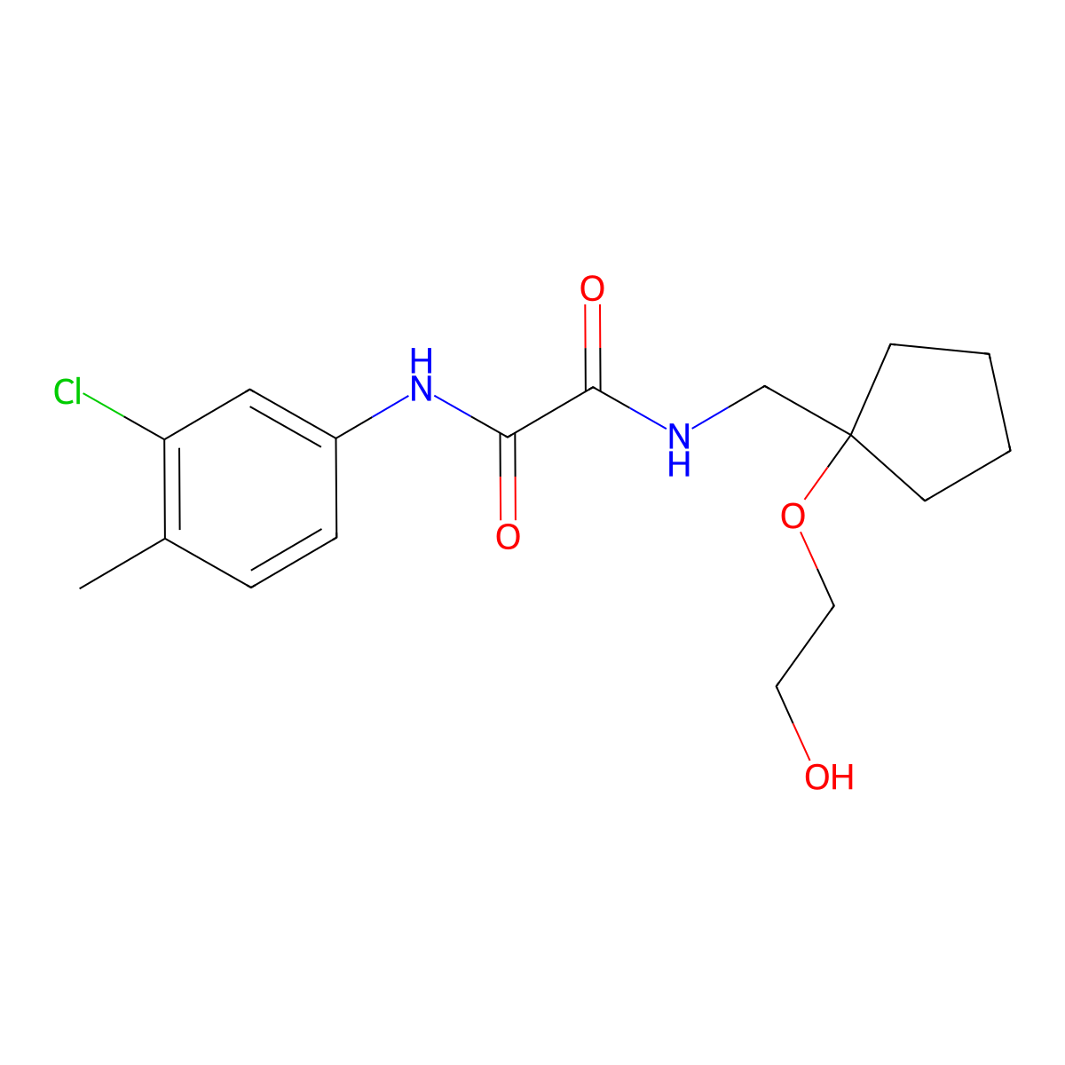 N'-(3-chloro-4-methylphenyl)-N-{[1-(2-hydroxyethoxy)cyclopentyl]methyl}ethanediamide molecular structure, CAS 2176270-58-7