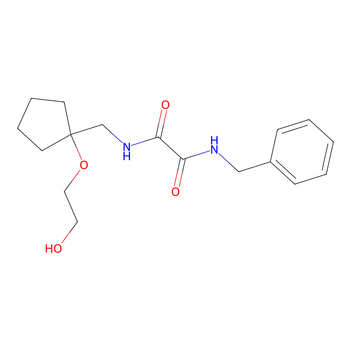 N'-benzyl-N-{[1-(2-hydroxyethoxy)cyclopentyl]methyl}ethanediamide molecular structure, CAS 2176270-61-2