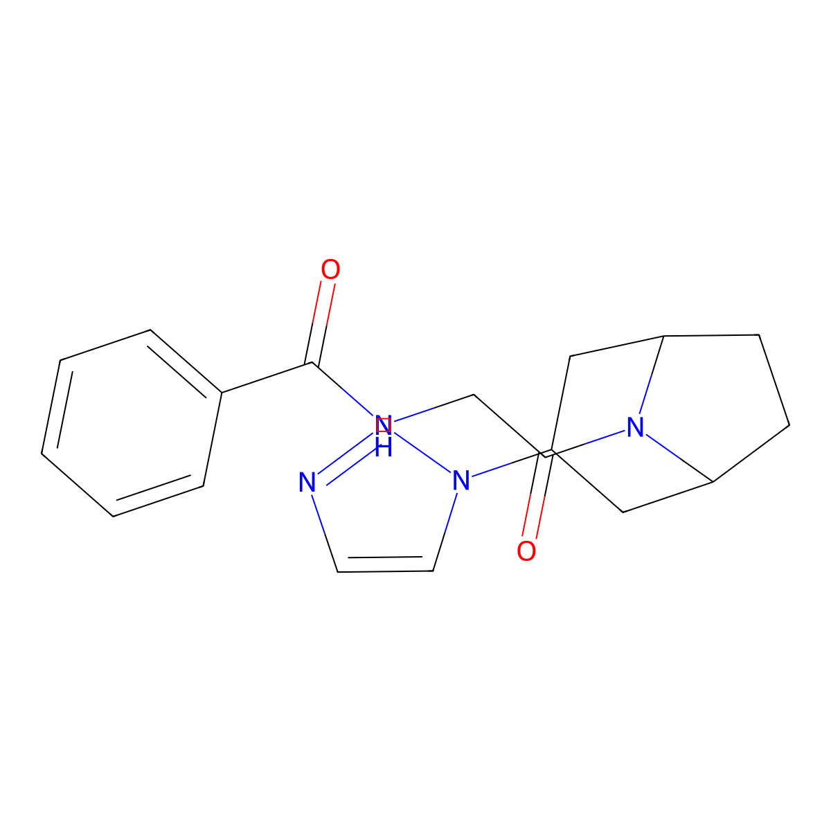 N-{2-oxo-2-[3-(1H-1,2,3-triazol-1-yl)-8-azabicyclo[3.2.1]octan-8-yl]ethyl}benzamide molecular structure, CAS 2176270-67-8