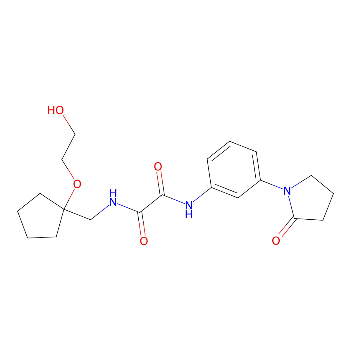 N-{[1-(2-hydroxyethoxy)cyclopentyl]methyl}-N'-[3-(2-oxopyrrolidin-1-yl)phenyl]ethanediamide molecular structure, CAS 2176270-82-7