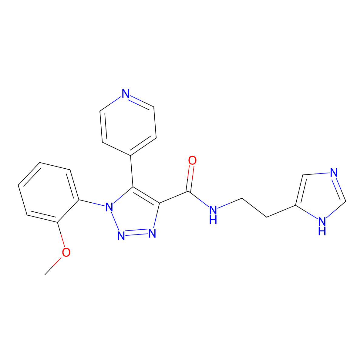 N-[2-(1H-imidazol-4-yl)ethyl]-1-(2-methoxyphenyl)-5-(pyridin-4-yl)-1H-1,2,3-triazole-4-carboxamide molecular structure, CAS 2176270-97-4