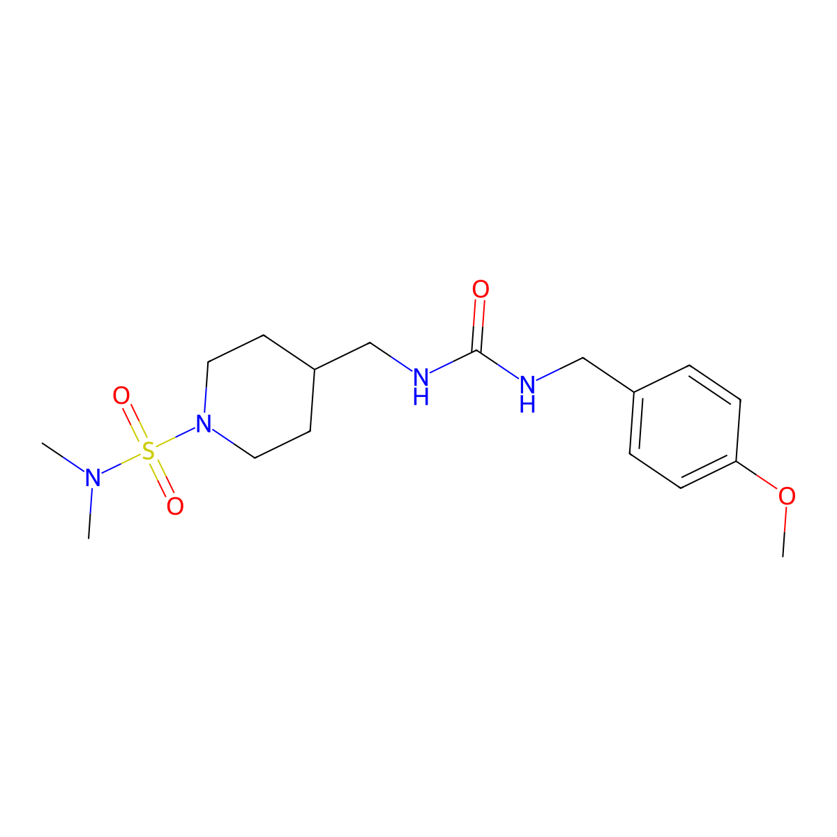 3-{[1-(Dimethylsulfamoyl)piperidin-4-yl]methyl}-1-[(4-methoxyphenyl)methyl]urea molecular structure, CAS 2176271-03-5