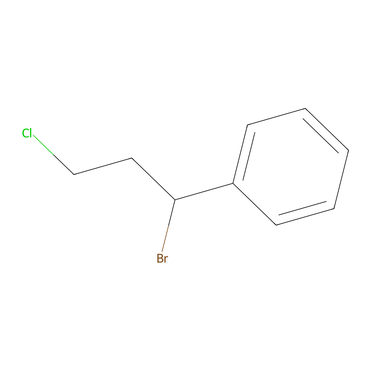 (1-Bromo-3-chloropropyl)benzene molecular structure, CAS 21763-00-8