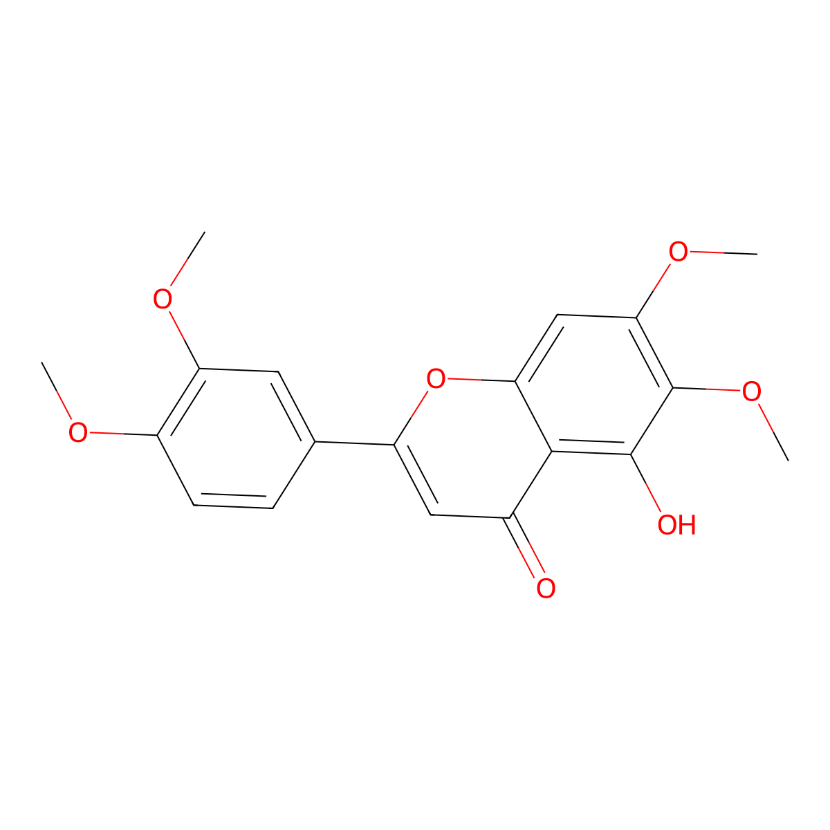 5-Hydroxy-6,7,3',4'-Tetramethoxyflavone molecular structure, CAS 21763-80-4