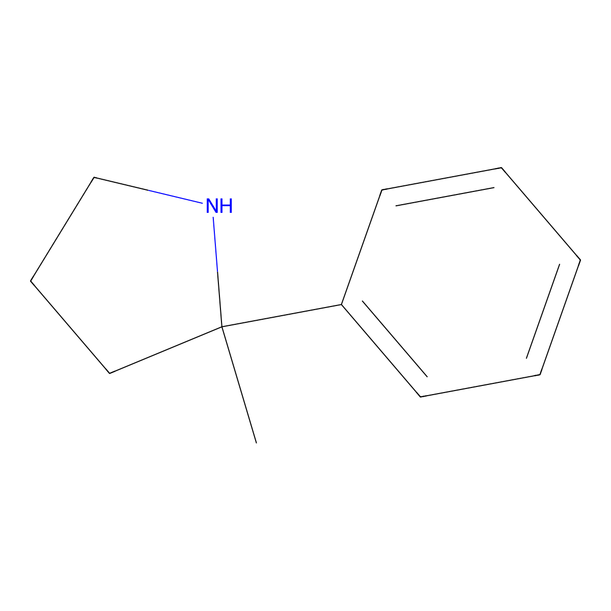 2-Methyl-2-phenylpyrrolidine molecular structure, CAS 217633-10-8