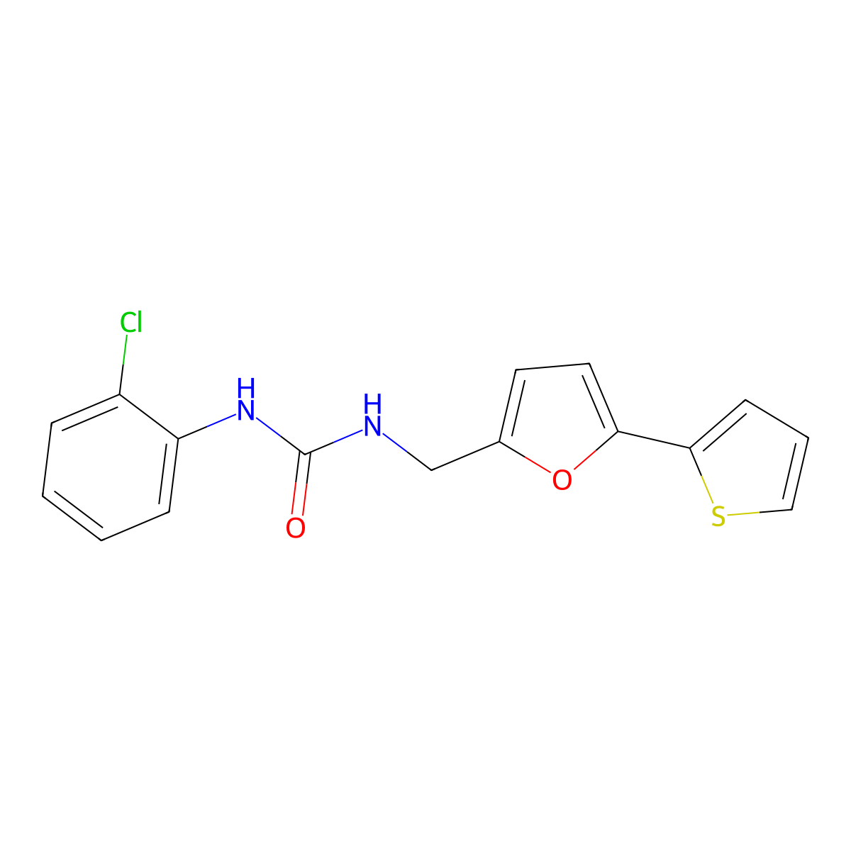 1-(2-Chlorophenyl)-3-{[5-(thiophen-2-yl)furan-2-yl]methyl}urea molecular structure, CAS 2176338-53-5
