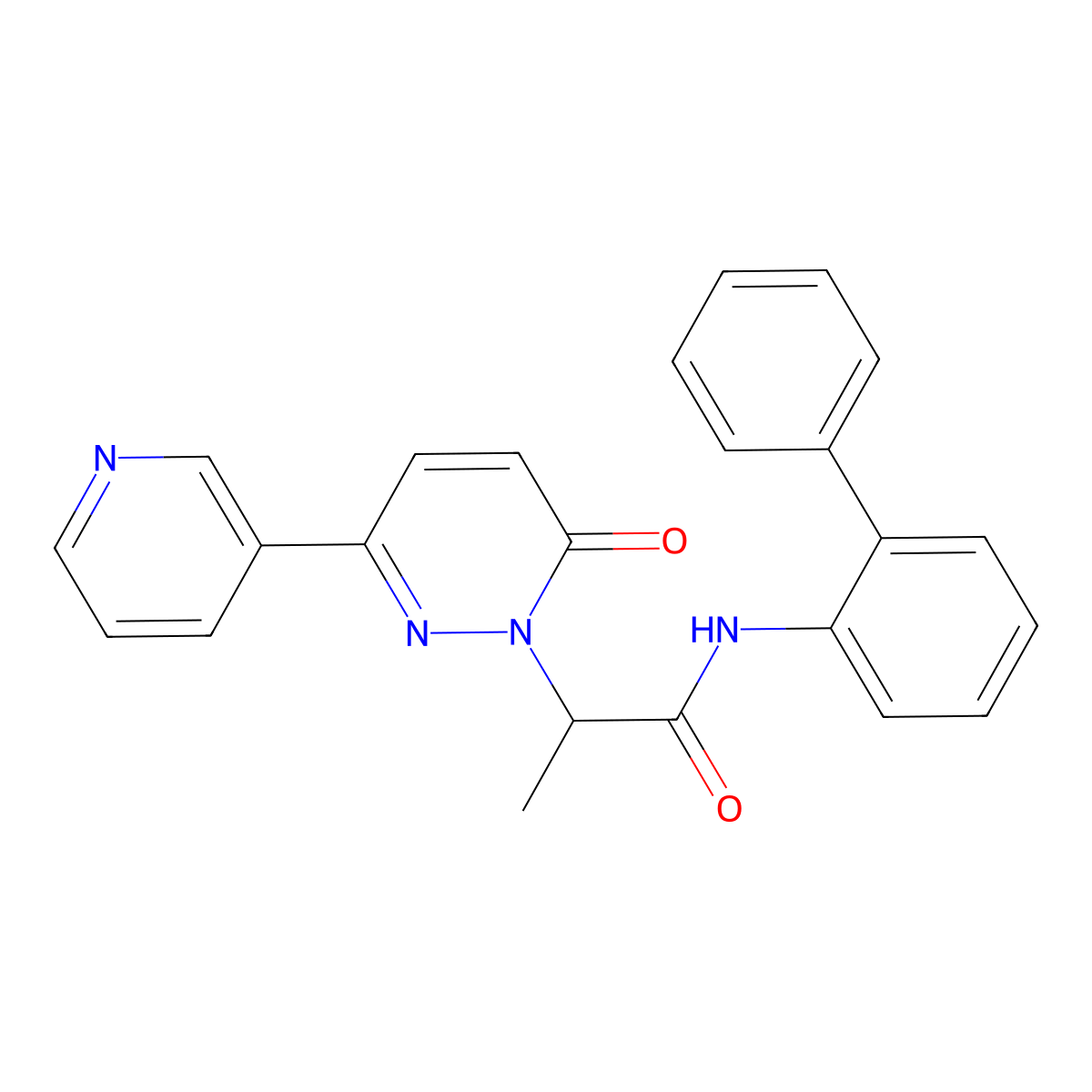 N-([1,1'-biphenyl]-2-yl)-2-(6-oxo-3-(pyridin-3-yl)pyridazin-1(6H)-yl)propanamide molecular structure, CAS 2176338-62-6