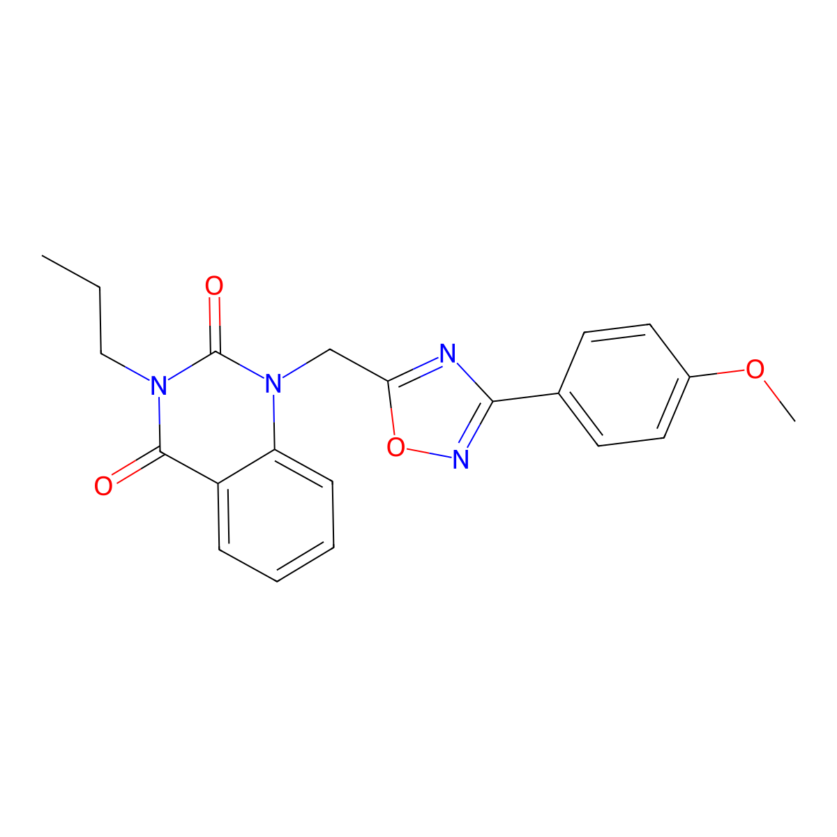 1-((3-(4-methoxyphenyl)-1,2,4-oxadiazol-5-yl)methyl)-3-propylquinazoline-2,4(1H,3H)-dione molecular structure, CAS 2176338-65-9